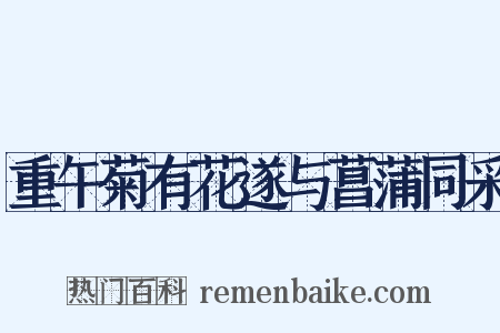 重午菊有花遂与菖蒲同采是什么意思的图片